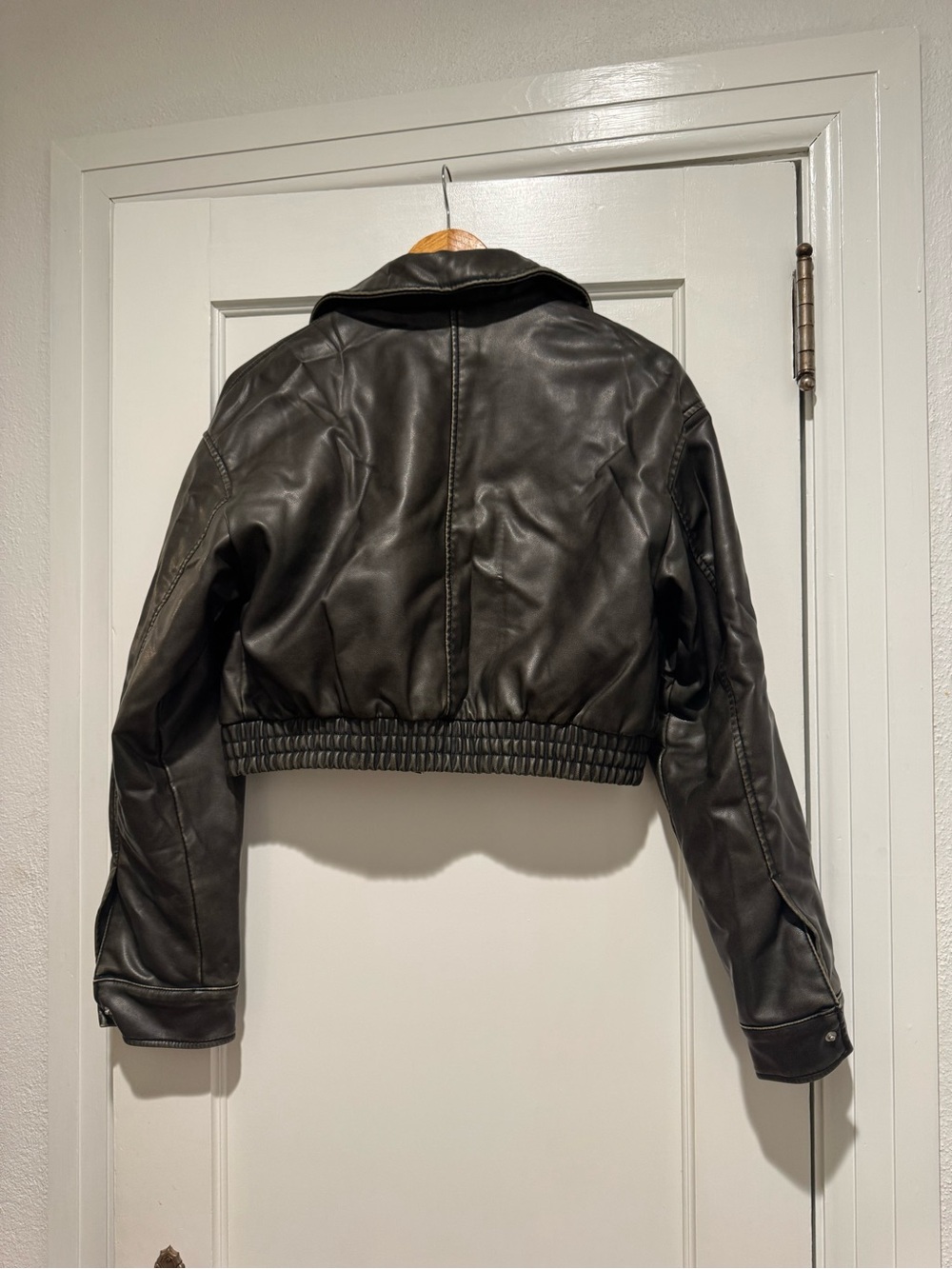 Zara Cropped Faux Leather Jacket - Picture 2 of 3